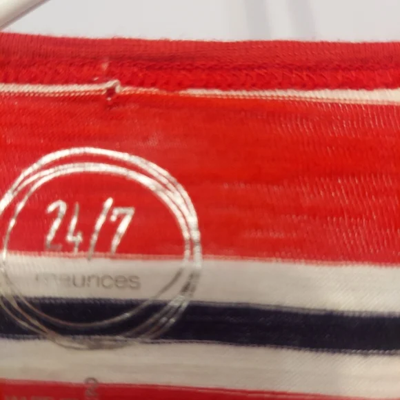 Maurices striped 2x criss-cross v neckline nautical colors plus size top - Picture 5 of 10